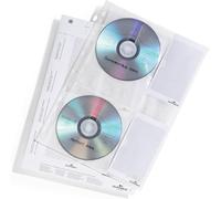 Durable Fundas para CD/DVD A4, bolsa de 5, transparente, PP, 522219 | Con revestimiento protector para 4 CD/DVD cada una, placa de etiquetado, perforación universal