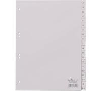 DURABLE Hunke & Jochheim - Separador de índice A-Z, polipropileno, color gris, tamaño A4, 215/230 x 297 mm, 20 hojas