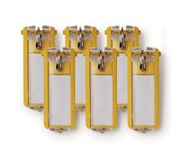 Durable Llavero Key Clip, 6 piezas, amarillo, 195704 | Identificadores de llaves, superficie plana, compatible con Key Box y Key Board, plástico resistente, Made in Germany