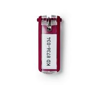 Durable Llavero Key Clip, 6 piezas, rojo, 195703 | Accesorio para Key Box y Key Board, etiquetado Duraprint, permite cambio de papel sin quitar la llave, Made in Germany