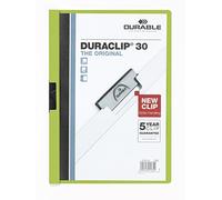 DURABLE Carpeta Duraclip 220005 - Pinza lateral para 1–30 hojas A4 - 25 piezas, verde