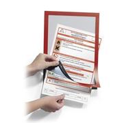 DURABLE Marco informativo Duraframe 487203 – A4 autoadhesivo con cierre magnético 2 unidades rojo