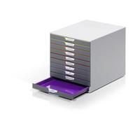Durable Módulo 10 Cajones Varicolor® en Plástico ABS, Organización con Ventanas Transparentes, 7610-275