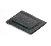Durable MultiBag Funda Tablet y Portátil hasta 13", Antracita, 507032 | Funda protectora de fieltro con bolsa para accesorios de 24 x 13.5 cm, cierre de cremallera petróleo, dimensiones 32 x 25 cm