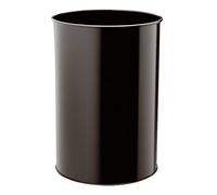 Durable Papelera de Metal Redonda, 30 litros, negro, 330301 | Cesto de basura de acero, acabado resistente a los arañazos, 450 x 315 mm, para oficina y hogar
