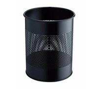 DURABLE 331001 - Contenedor de basura, 15 l, redondo, metal, negro