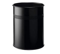 Durable Papelera metálica perforada y resistente (15 litros, negro)