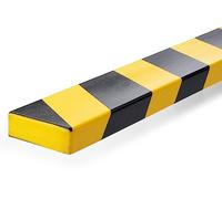 Durable Perfil de protección de superficies S20, autoadhesivo, 1 m, paquete de 5, amarillo/negro, 1108130