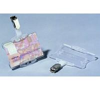 Durable - Placa para nombre con clip (plástico, 54 x 85 mm, 25 unidades), transparente