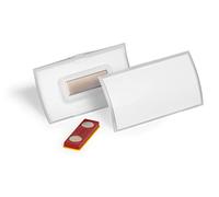 DURABLE Portanombres CLICK FOLD 40x75 mm PP, imán a prueba de torsión, paquete de 10 transparente