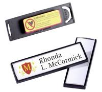 Durable Portanombres Clip-Card, 25 piezas, negro, 17 x 67 mm, 813201 | Marco con esquinas redondeadas, imán para una sujeción suave, mecanismo de clip para cambiar insertos, Made in Germany