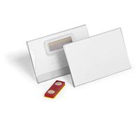 Durable Portanombres de 54x90 mm con imán a prueba de torsión, paquete de 25, transparente, 824419