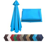 Durable Replacement Patio Umbrella Canopy 6/8 Ribs Outdoor Parasol Fabric Cover Fits 2m/2.7m/3m Umbrellas Black Sunshade for Garden & Patio (6 Rib 78in)