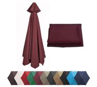 Durable Replacement Patio Umbrella Canopy 6/8 Ribs Outdoor Parasol Fabric Cover Fits 2m/2.7m/3m Umbrellas Black Sunshade for Garden & Patio (6 Rib 78in)