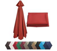 Durable Replacement Patio Umbrella Canopy 6/8 Ribs Outdoor Parasol Fabric Cover Fits 2m/2.7m/3m Umbrellas Black Sunshade for Garden & Patio (6 Rib 78in)