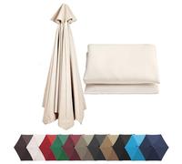 Durable Replacement Patio Umbrella Canopy 6/8 Ribs Outdoor Parasol Fabric Cover Fits 2m/2.7m/3m Umbrellas Black Sunshade for Garden & Patio (6 Rib 78in)