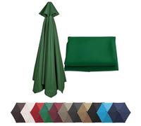 Durable Replacement Patio Umbrella Canopy 6/8 Ribs Outdoor Parasol Fabric Cover Fits 2m/2.7m/3m Umbrellas Black Sunshade for Garden & Patio (6 Rib 78in)