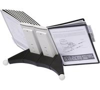 Durable Sistema de paneles Sherpa Mesa, 20 paneles, negro/gris, 551922 | Paneles de visualización A4, soporte de mesa en forma de L, jinetes con etiquetas, ampliable, Made in Germany