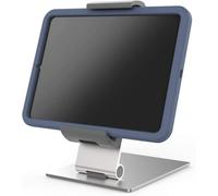 Durable Soporte de Mesa para Tablet con Funda de 7-13", Plata, 893723 | Soporte giratorio 360 grados, mordaza ajustable 160-275 mm, profundidad 23 mm para tablets con funda