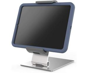 Durable Soporte de Mesa para Tablet con Funda de 7-13", Plata, 893723 | Soporte giratorio 360 grados, mordaza ajustable 160-275 mm, profundidad 23 mm para tablets con funda