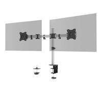Durable Soporte de monitor Select para 2 monitores, giratorio 360 grados, orientable, regulable en altura, para pantallas VESA de hasta 27 pulgadas y 8 kg, plata, 509523
