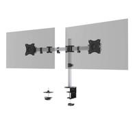 Durable Soporte de monitor Select para 2 monitores, giratorio 360 grados, orientable, regulable en altura, para pantallas VESA de hasta 27 pulgadas y 8 kg, plata, 509523