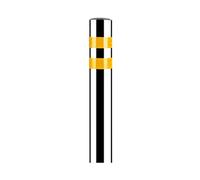 Durable Stainless Steel Reflective Parking Bollards - 39.4In Driveway Safety Post, Easy Install Crowd Control Barrier, Heavy-Duty Industrial Design For Traffic Management-Silver (1pcs)-100cm/39.4in