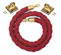 Durable Stanchion Ropes for Crowd Control,Extra Long Nylon Hemp Rope with Snap Hook, Outdoor Restaurant Entrance VIP Cord(Gold Hook,0.9m/2.95ft)
