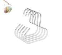 Durable Steel Hangers Maximize Closet Space with Versatile Storage, 3/4/6 Stainless Steel Hangers with Hooks for Hats, Purses-Easy No-Install Storage (White,5pcs)