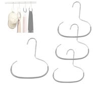 Durable Steel Hangers Maximize Closet Space with Versatile Storage, Hat Organizer Durable Stainless Steel, Durables Steels Hangers for Caps, Ties, Scarves, Clothes (Gray,4 pcs)