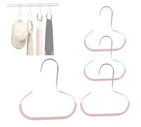 Durable Steel Hangers Maximize Closet Space with Versatile Storage, Hat Organizer Durable Stainless Steel, Durables Steels Hangers for Caps, Ties, Scarves, Clothes (Pink,4 pcs)