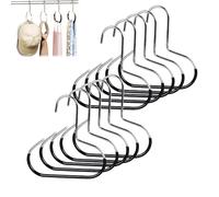 Durable Steel Hangers Maximize Closet Space with Versatile Storage, Hat Organizer, Stainless Hat Hanger, Anti-Slip Design for Hats, Scarves, and Belts Space-Saving (5-Black)