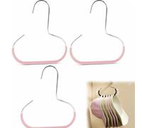 Durable Steel Hangers, Space-Saving Hat & Scarf Hanger, Stainless Steel Hat Hangers for Closet, Non-Slip PVC Coated Closet Storage for Baseball Caps, Scarf (3PCS-B)