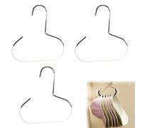 Durable Steel Hangers, Space-Saving Hat & Scarf Hanger, Stainless Steel Hat Hangers for Closet, Non-Slip PVC Coated Closet Storage for Baseball Caps, Scarf (3PCS-D)