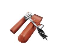 Durable Survival Drill Tools for Bushcraft Settlers Wrench Outdoor Wood Peg and Hole Maker Manual Auger Brown