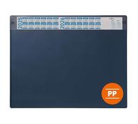 Durable Vade de escritorio 650 x 480 mm con calendario anual y cubierta extraíble PP, azul oscuro, 722507