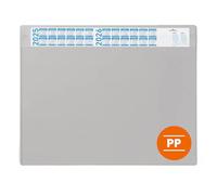 Durable Vade de escritorio 650 x 480 mm con calendario anual y cubierta extraíble PP, gris, 722510