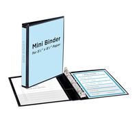 Durable Vinyl Round Ring View Binder, 8-1/2" x 5-1/2", 1/2" Capacity, Black