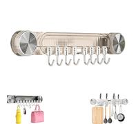 Durable Wall Mounted Inline Vacuum Hooks, No Hole Punching & Waterproof, Large Curved Hooks, Thick Rounded Corners Design, for Kitchen, Bedroom, Bathroom (1PCS-B)