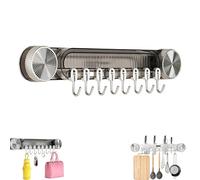 Durable Wall Mounted Inline Vacuum Hooks, No Hole Punching & Waterproof, Large Curved Hooks, Thick Rounded Corners Design, for Kitchen, Bedroom, Bathroom (1PCS-A)