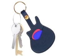 Durabled, and Stylish Guitar Pick Holder, 11g Guitar Holders with Keyring, Leather Portable Plectrum Organizer Leather Pouch, Convenient Storage for Musicians, Music Players, 5.28x2.76 Inches