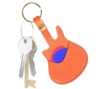 Durabled, and Stylish Guitar Pick Holder, 11g Guitar Holders with Keyring, Leather Portable Plectrum Organizer Leather Pouch, Convenient Storage for Musicians, Music Players, 5.28x2.76 Inches
