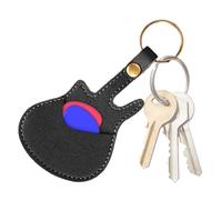 Durabled, and Stylish Guitar Pick Holder, 11g Guitar Holders with Keyring, Leather Portable Plectrum Organizer Leather Pouch, Convenient Storage for Musicians, Music Players, 5.28x2.76 Inches