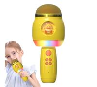 Durabled Wireless Cartoon Kids Microphone Karaoke with LED Lights, ABS Portable Singing Supplies, Mic Speaker for Girl Boy Children Adults, 7.6x3.15x3.15 Inches