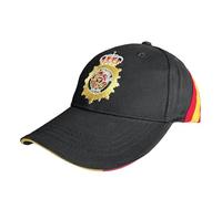 Durabol Gorra Policía Nacional Española,Cinta Bandera de España, Ajustable,6 Paneles 100% algodón Peinado,Hombre Beisbol,Golf, Pádel, Deportiva,Tenis y Uso Diario (FR/ES, Letras, Talla única, Negro)