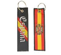 Durabol Llavero Águila de San Juan, Bandera España Nacional, Cinta Roja Amarilla o Azul, Metal y Lona, 8 x 3.5 cm (Aguila de San Juan)