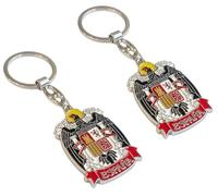 Durabol Llavero Águila de San Juan, Bandera España Nacional, Cinta Roja Amarilla o Azul, Metal y Lona, 8 x 3.5 cm (DB-2828)