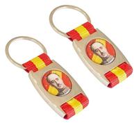 Durabol Llavero Águila de San Juan, Bandera España Nacional, Cinta Roja Amarilla o Azul, Metal y Lona, 8 x 3.5 cm (DB-2971)