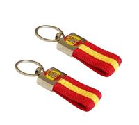 Durabol Llavero Águila de San Juan, Bandera España Nacional, Cinta Roja Amarilla o Azul, Metal y Lona, 8 x 3.5 cm (D3.0-ROJO)