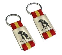 Durabol Llavero Bandera lona de España de Metal/Tela.Grabado láser.conmemorativo histórico y madrid (Oso y Madroño)
